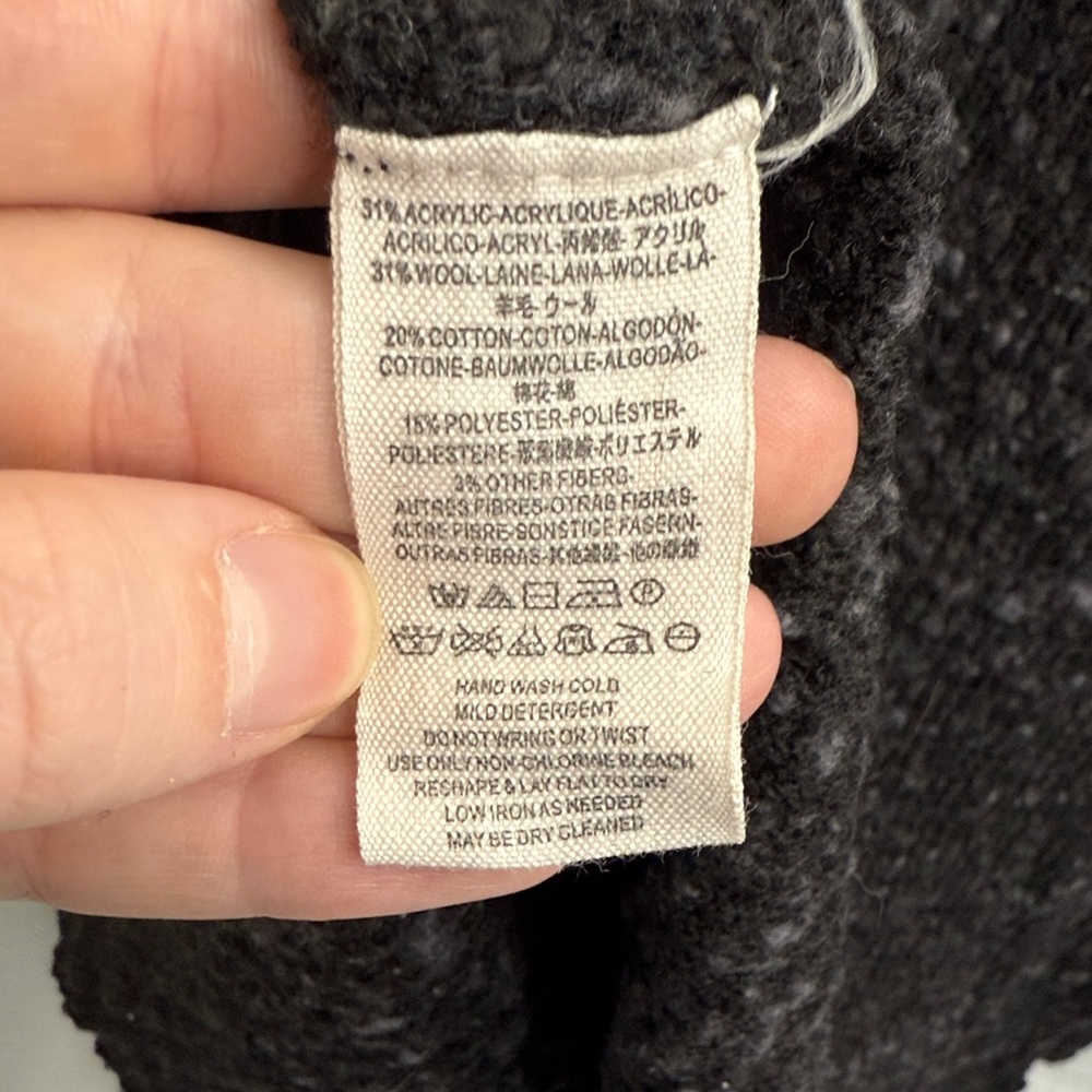 Free People Jeepster Wool Honeycomb Sweater Charcoal Gray Women’s Large - Picture 9 of 9